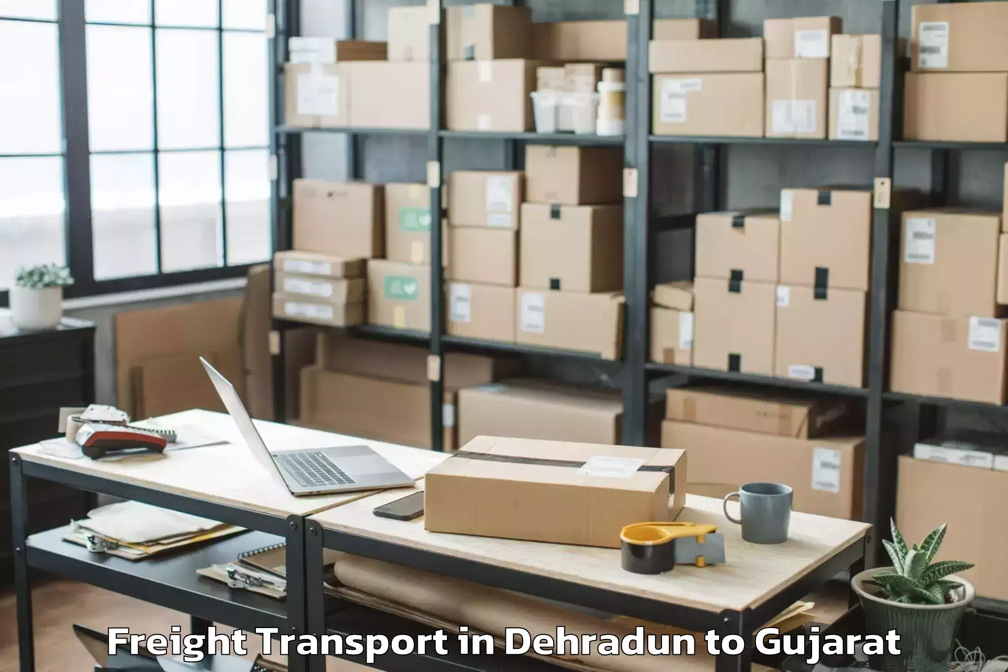 Book Your Dehradun to Limbdi Freight Transport Today